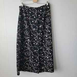Kylie Lee womens skirt size 14 button front floral midi cottagecore boho 90s